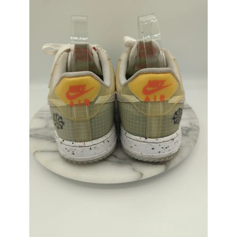 Nike Air Force 1 Shoes Woman's 8.5 White Low Crater Move to Zero White Orange‎